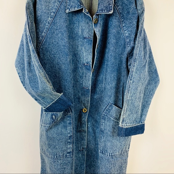 OshKosh B'gosh Jackets & Blazers - Osh Kosh Denim Maxi Vintage Duster S Patch Pockets